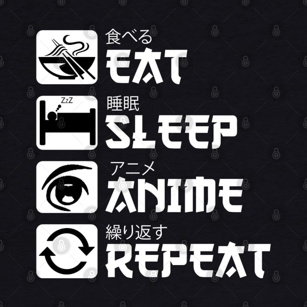 Eat Sleep Anime Repeat by DragonTees